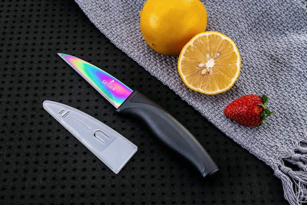 Kitchen Knife Set Kit | Black Handle & Black Magnetic Rack