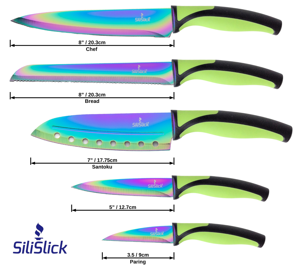 Kitchen Knife Set - Green Handle